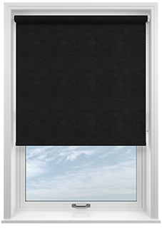 Flori Faux Suede (Blackout), Black - Twist&Fit Roller Blind